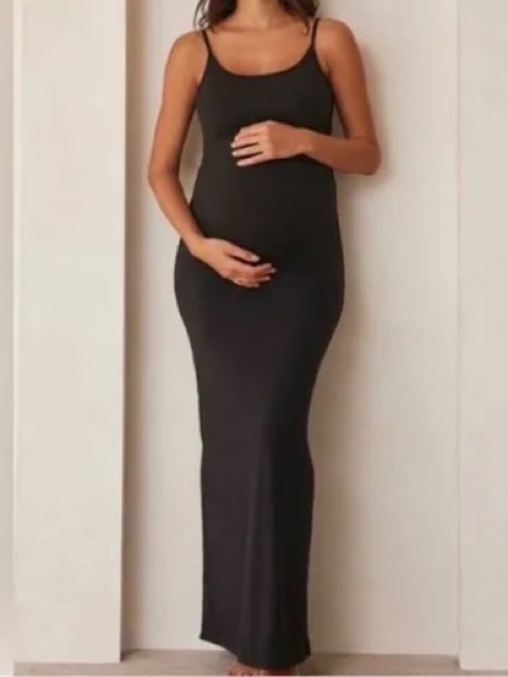 NWT Bumpsuit M Classic Black Spaghetti-Strap Maxi Dress
